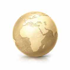 黄铜全球插图欧洲非洲地图