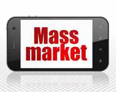 广告概念智能手机质量市场显示
