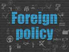 政治概念外国政策墙背景
