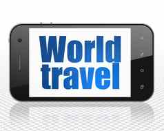 旅行概念智能手机世界旅行显示