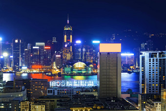 在香港香港城市天际轮廓线