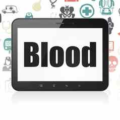 医疗保健概念平板电脑电脑血显示
