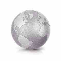 银闪闪发光的全球插图北南美国地图