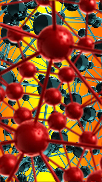 黑色的红色的分子几何混乱摘要结构科学技术网络连接高新技术背景呈现插图