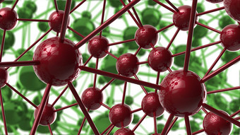 红色的绿色分子几何混乱摘要结构科学技术网络连接高新技术背景呈现插图