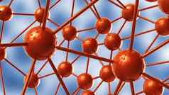 蓝色的橙色分子几何混乱摘要结构科学技术网络连接高新技术背景呈现插图