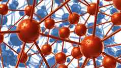蓝色的橙色分子几何混乱摘要结构科学技术网络连接高新技术背景呈现插图