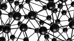 黑色的分子几何混乱摘要结构科学技术网络连接高新技术背景呈现插图