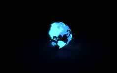 摘要蓝色的发光的地球全球黑色的背景