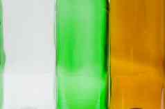 玻璃瓶混合颜色包括绿色清晰的白色眉毛