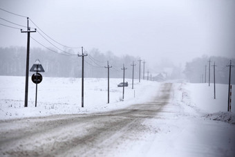 降雪<strong>雨夹雪</strong>冬天路冰雪路冬天snowst