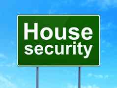 隐私概念房子安全路标志背景