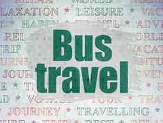 旅游概念公共汽车旅行数字数据纸背景