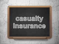 保险概念伤亡保险黑板背景