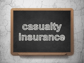 保险概念伤亡保险黑板背景