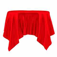 红色的桌布孤立的