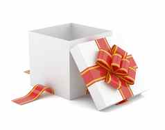 打开礼物盒子红色的弓
