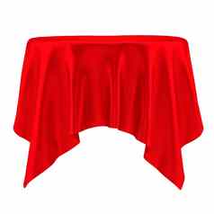 红色的桌布孤立的