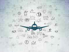 旅游概念飞机数字数据纸背景