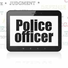法律概念平板电脑电脑警察官显示