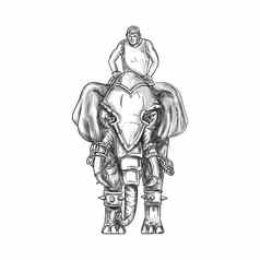 战争大象mahout骑手纹身