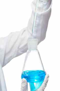 玻璃瓶吸管手有经验的化学家