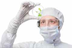 测试管绿色植物手生物学家whi