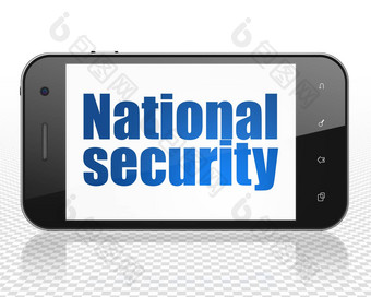 安全概念智能手机国家安全显示
