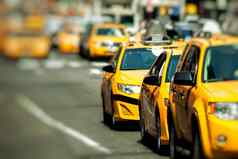 黄色的出租车速度次广场纽约美国