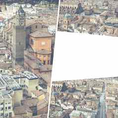 拼贴画波罗尼亚意大利图片旅行背景照片