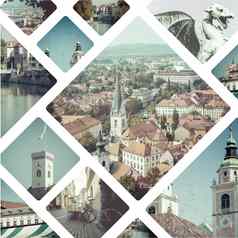 城市卢布尔雅那旅游明信片资本斯洛文尼亚