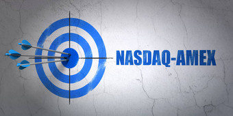 股票市场索引概念目标纳斯达克-美国证券交易所墙背景