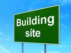 构建概念建筑网站路标志背景