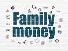 货币概念家庭钱墙背景