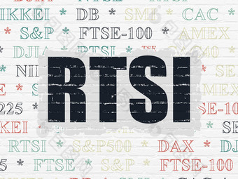 股票市场索引概念RTSI墙背景