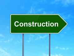 建筑建设概念建设路标志背景