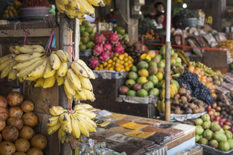开放空气水果市场村巴厘岛印尼