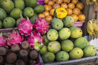 开放空气水果市场村巴厘岛印尼