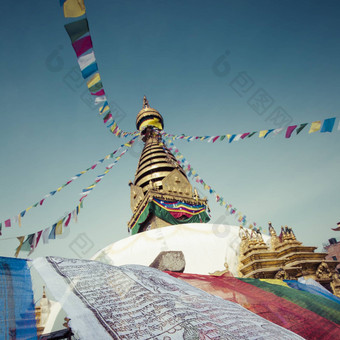 佛塔斯瓦扬布纳特猴子寺庙加德满都尼泊尔