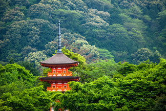 三层宝塔泰山寺寺庙附近的<strong>清水</strong>寺寺庙《京都议定书》