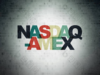 股票市场索引概念纳斯达克-美国证券交易所数字数据纸背景