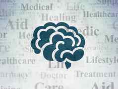 医疗保健概念大脑数字数据纸背景