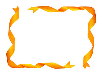 橙色丝带框架白色背景空间文本