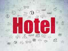 旅游概念酒店数字数据纸背景