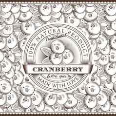 古董蔓越莓标签无缝的模式