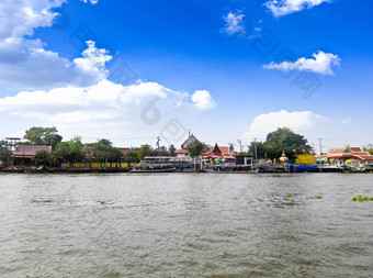 风景优美的视图潮praya河曼谷泰国