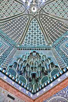 装饰天花板shah-i-zinda墓地撒马尔罕