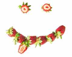 微笑舌头新鲜的多汁的草莓