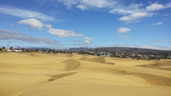 美丽的沙子沙丘阳光一天Maspalomas西班牙