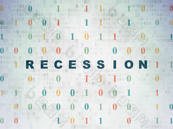 金融概念经济衰退数字数据纸背景
